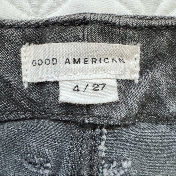 Good American Good Legs w/ Zip Ankle Stretch Black Denim Jeans - Size 4/27 - Picture 2 of 15